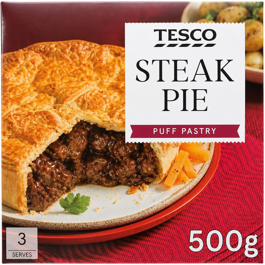 Tesco Steak Puff Pastry Pie 500G
