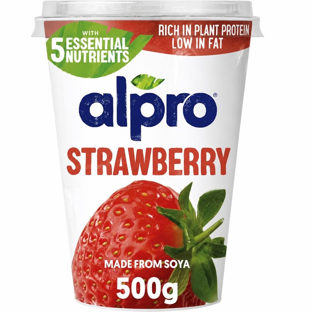 Alpro Strawberry Dairy Free Soya Yoghurt Alternative 500g