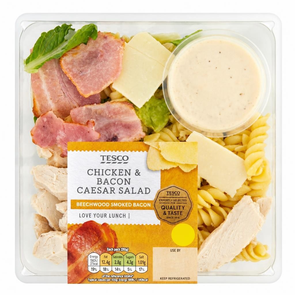 Tesco Chicken & Bacon Caesar Salad 265G