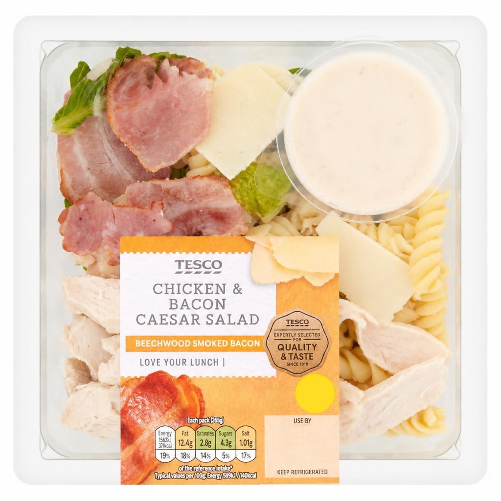Tesco Chicken & Bacon Caesar Salad 265G