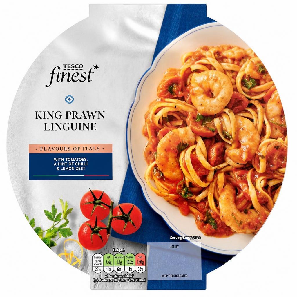 Tesco Finest King Prawn Linguine 400G