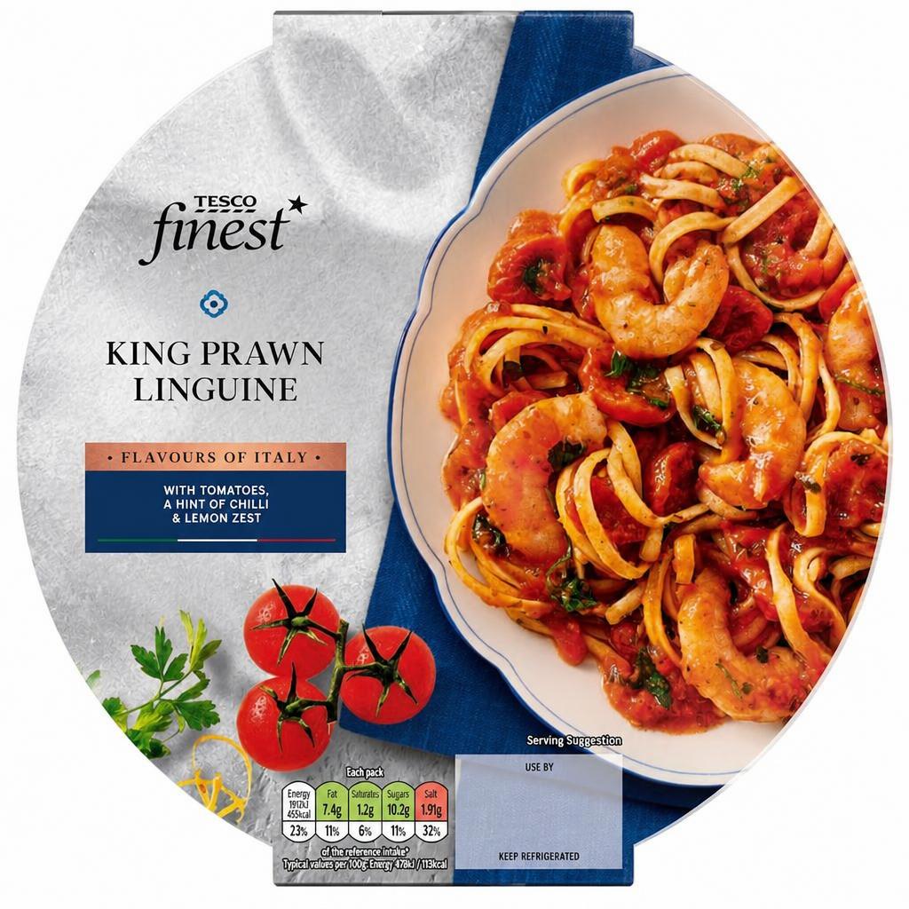 Tesco Finest King Prawn Linguine 400G
