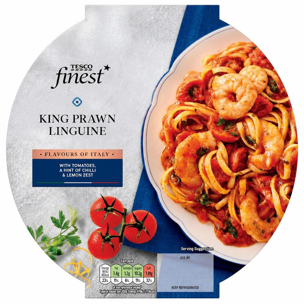 Tesco Finest King Prawn Linguine 400G