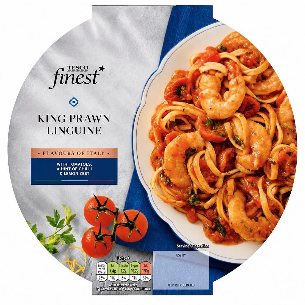 Tesco Finest King Prawn Linguine 400G