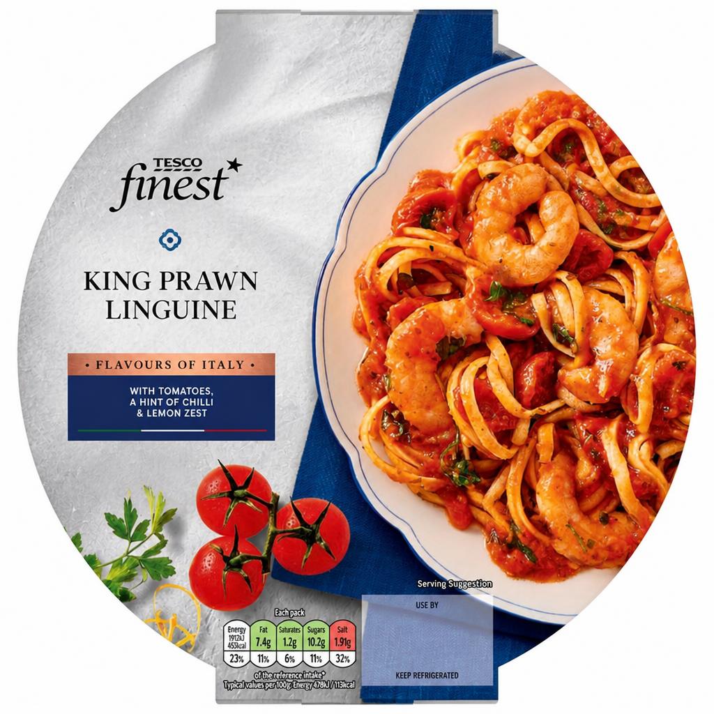 Tesco Finest King Prawn Linguine 400G