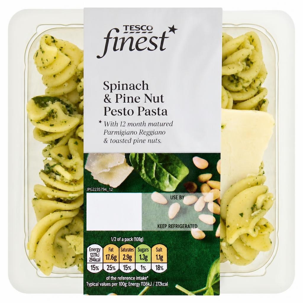 Tesco Finest Spinach Pinenut Pasta 215G