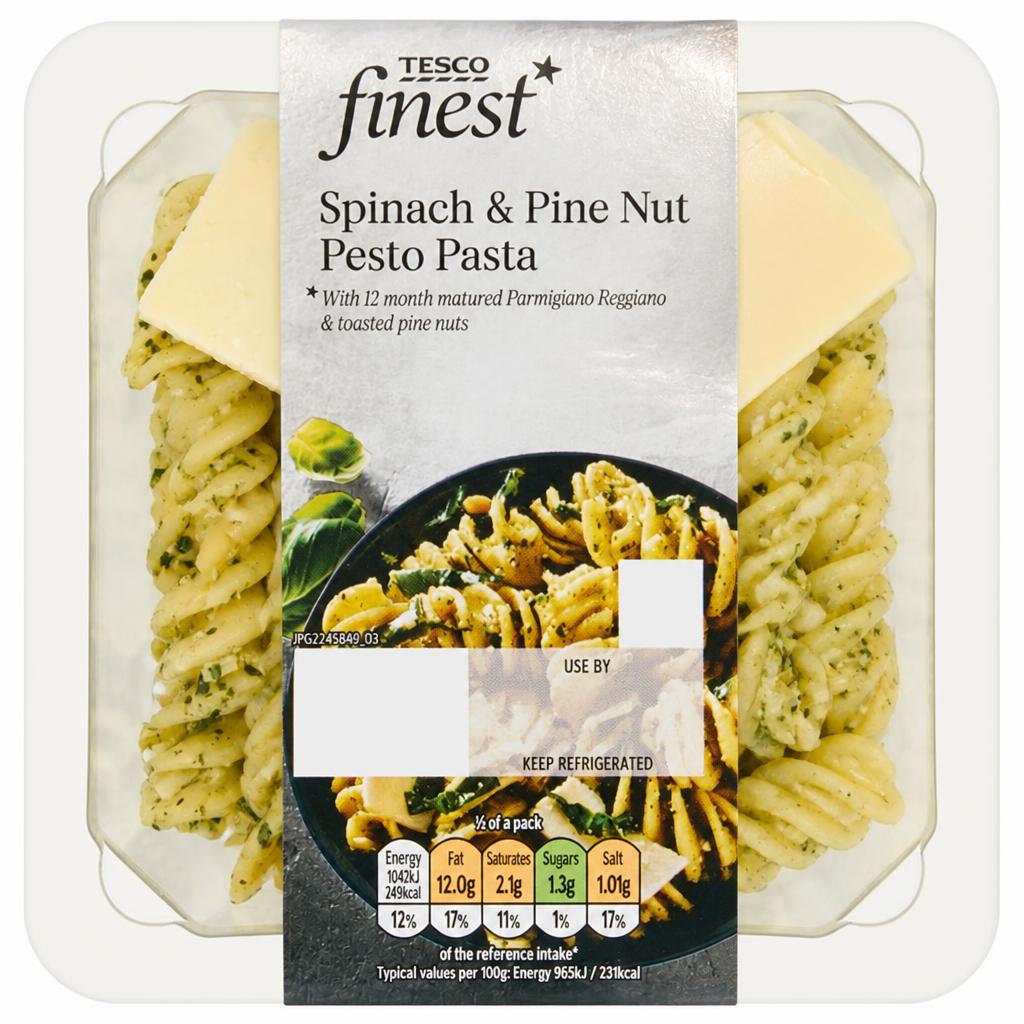 Tesco Finest Spinach Pinenut Pasta 215G