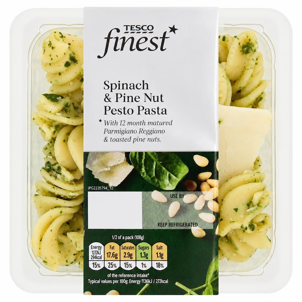 Tesco Finest Spinach Pinenut Pasta 215G