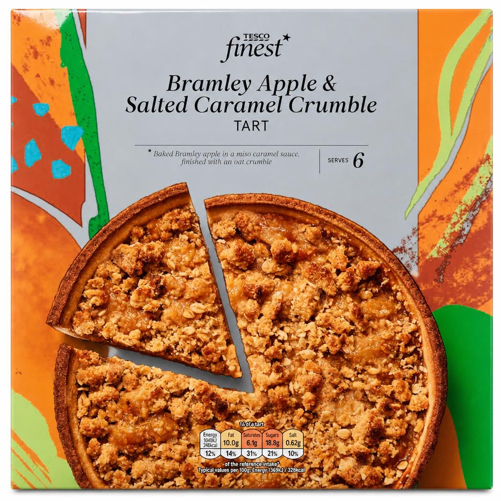 Tesco Finest Bramley Apple & Caramel Crumble Tart 453g