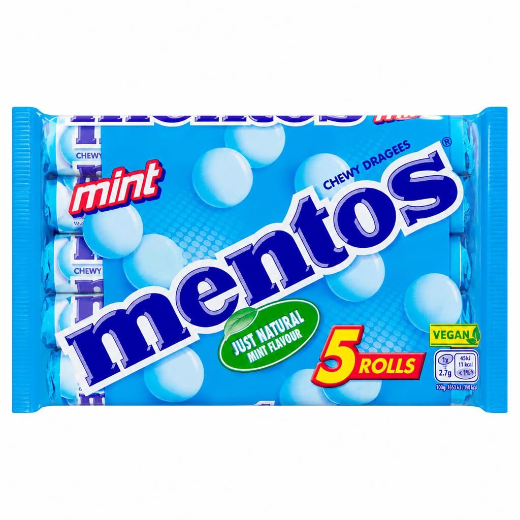Mentos Mint Chewy Sweets 5 X 38G