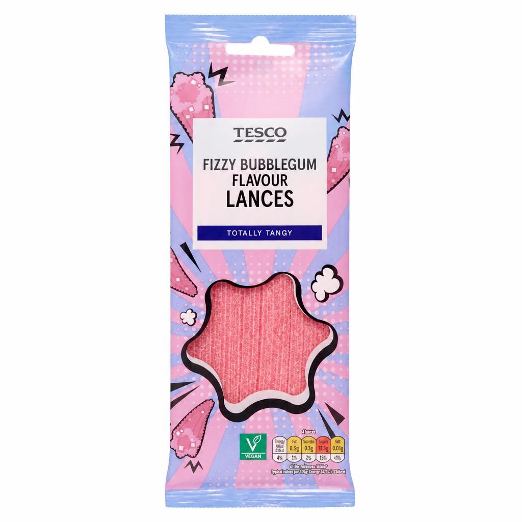 Tesco Fizzy Bubblegum Lances 75G