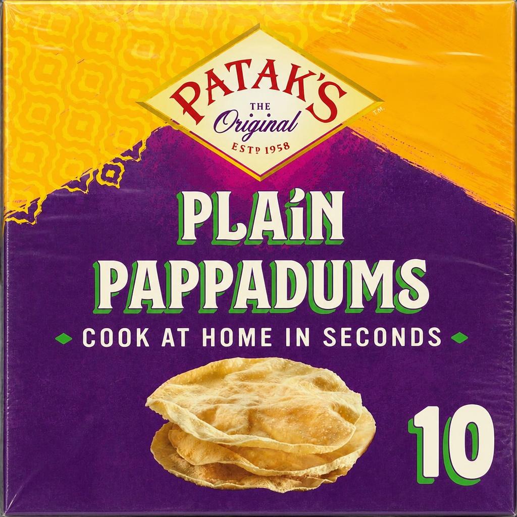 Pataks Plain Pappadums 10 Pack 100G