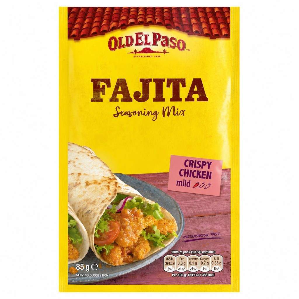 Old El Paso Crispy Chicken Fajita Seasoning Spice Mix 85G