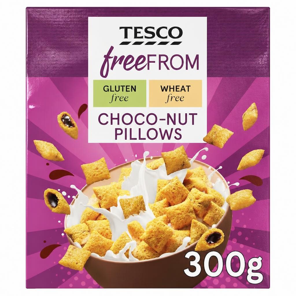 Tesco Free From Choco-Nut Pillows 300G