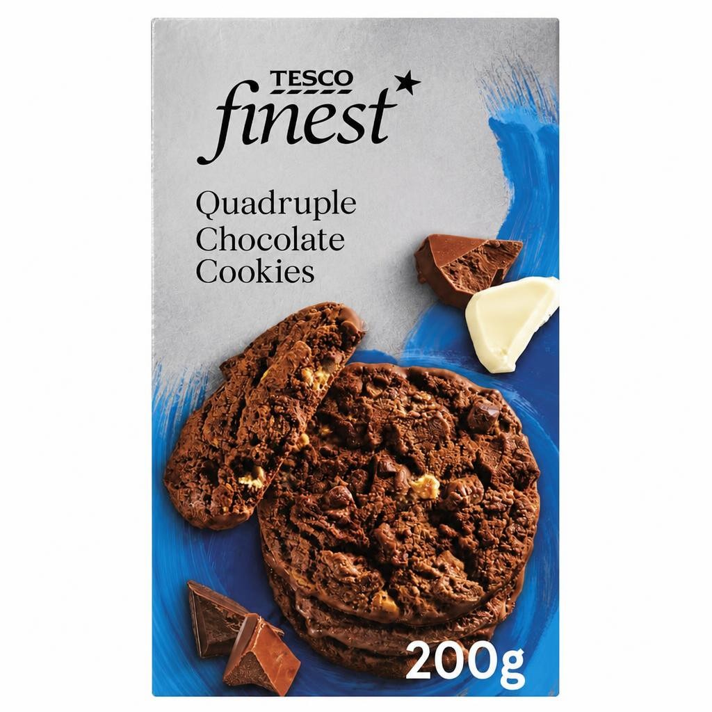 Tesco Finest Quadruple Chocolate Cookies 200G