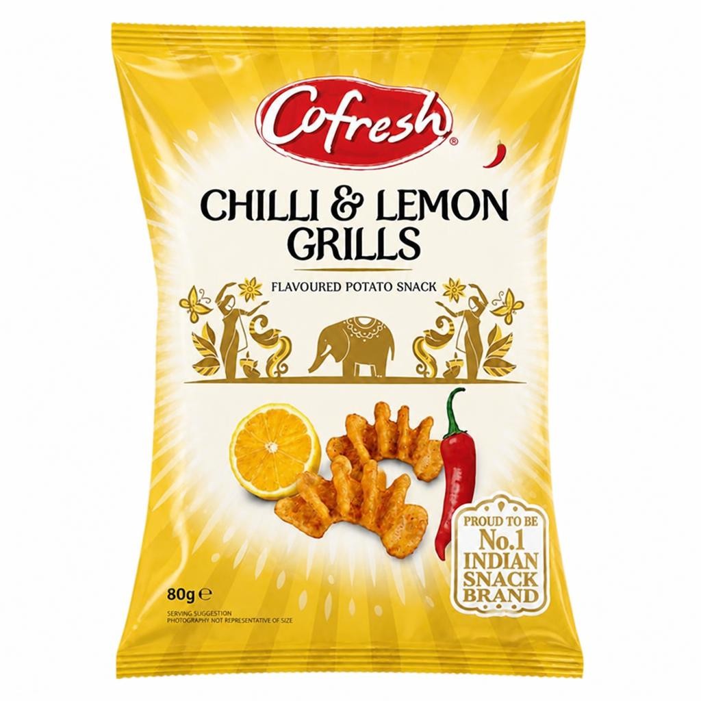 Cofresh Chilli & Lemon Flavour Potato Grills 80G
