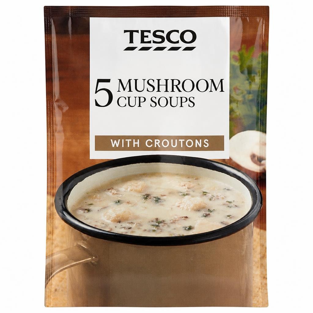 Tesco Mushroom Cup Soups With Croutons 5 x 26g