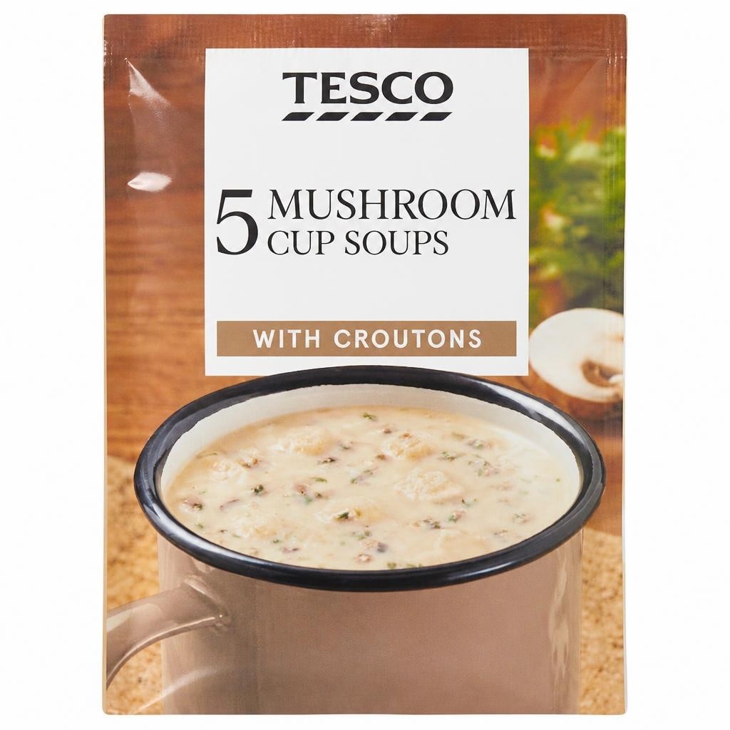 Tesco Mushroom Cup Soups With Croutons 5 x 26g