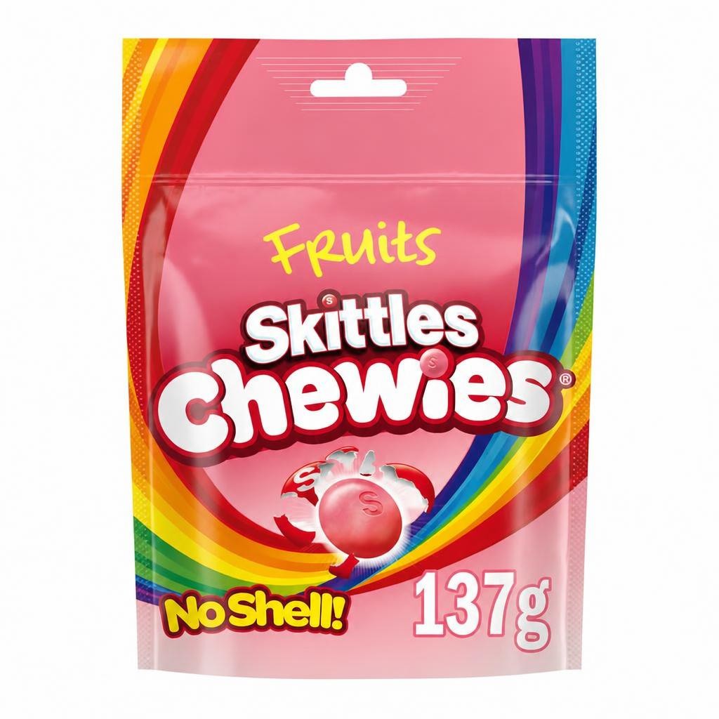Skittles Chewies Vegan Sweets Fruit Pouch Bag 137g