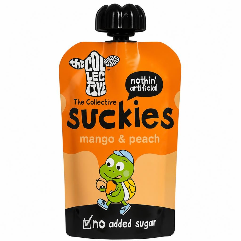 The Collective Suckies No Added Sugar Mango & Peach Kids Yoghurt Pouch 90g
