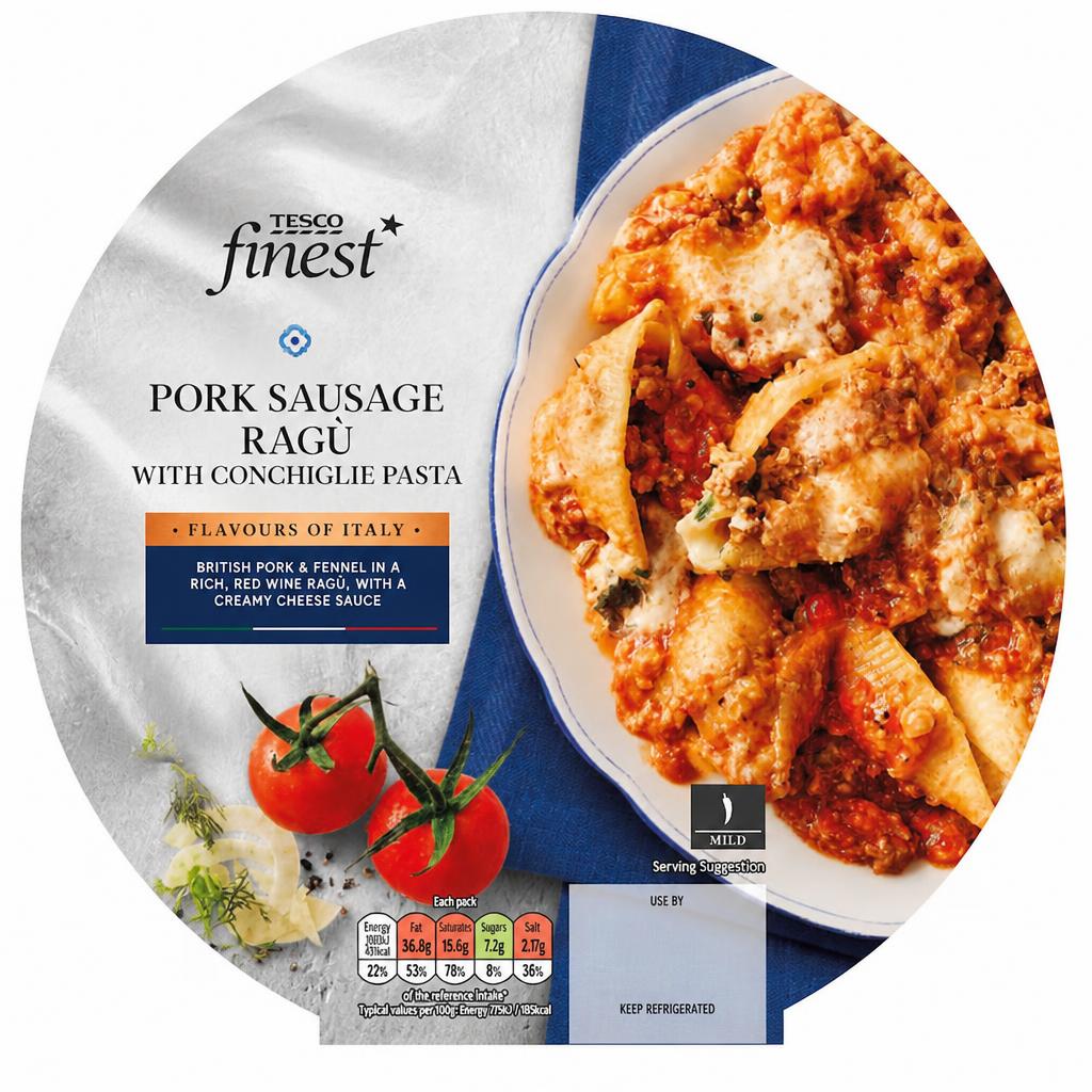 Tesco Finest Pork Sausage Ragu With Pasta 400G