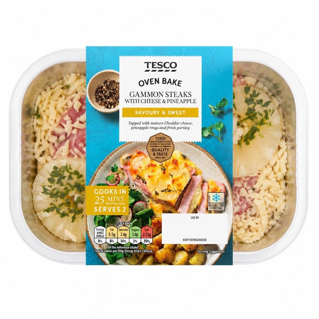 Tesco Gammon Steak With Cheese & Pineapple 345G