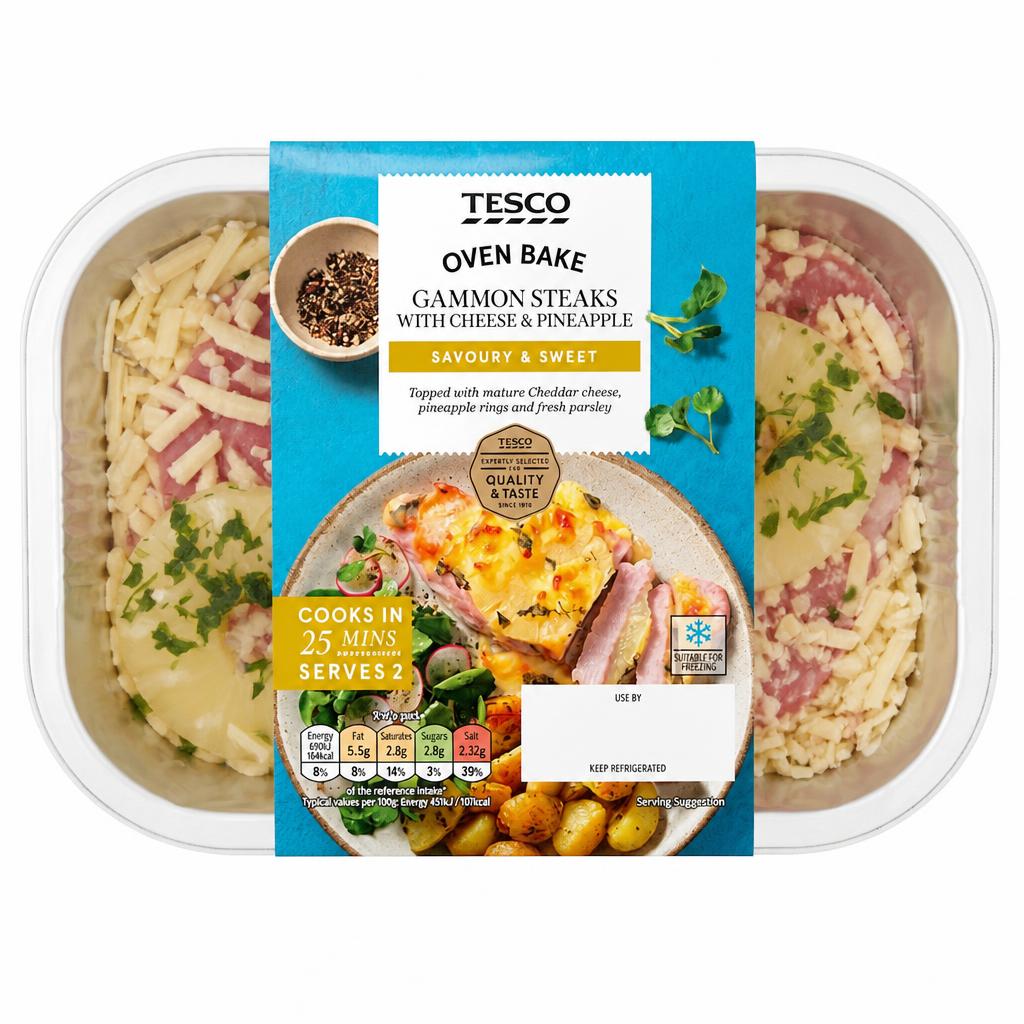 Tesco Gammon Steak With Cheese & Pineapple 345G