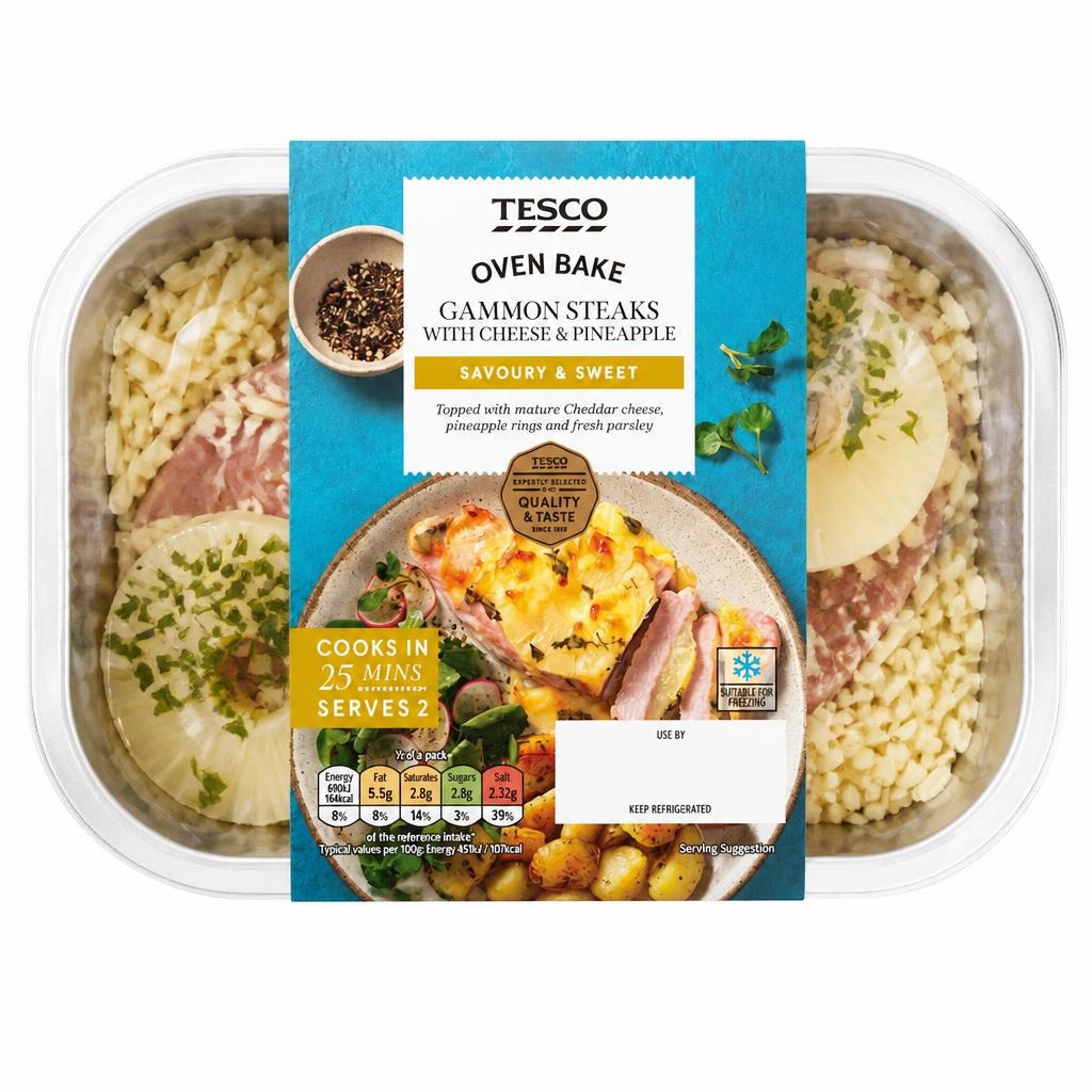 Tesco Gammon Steak With Cheese & Pineapple 345G