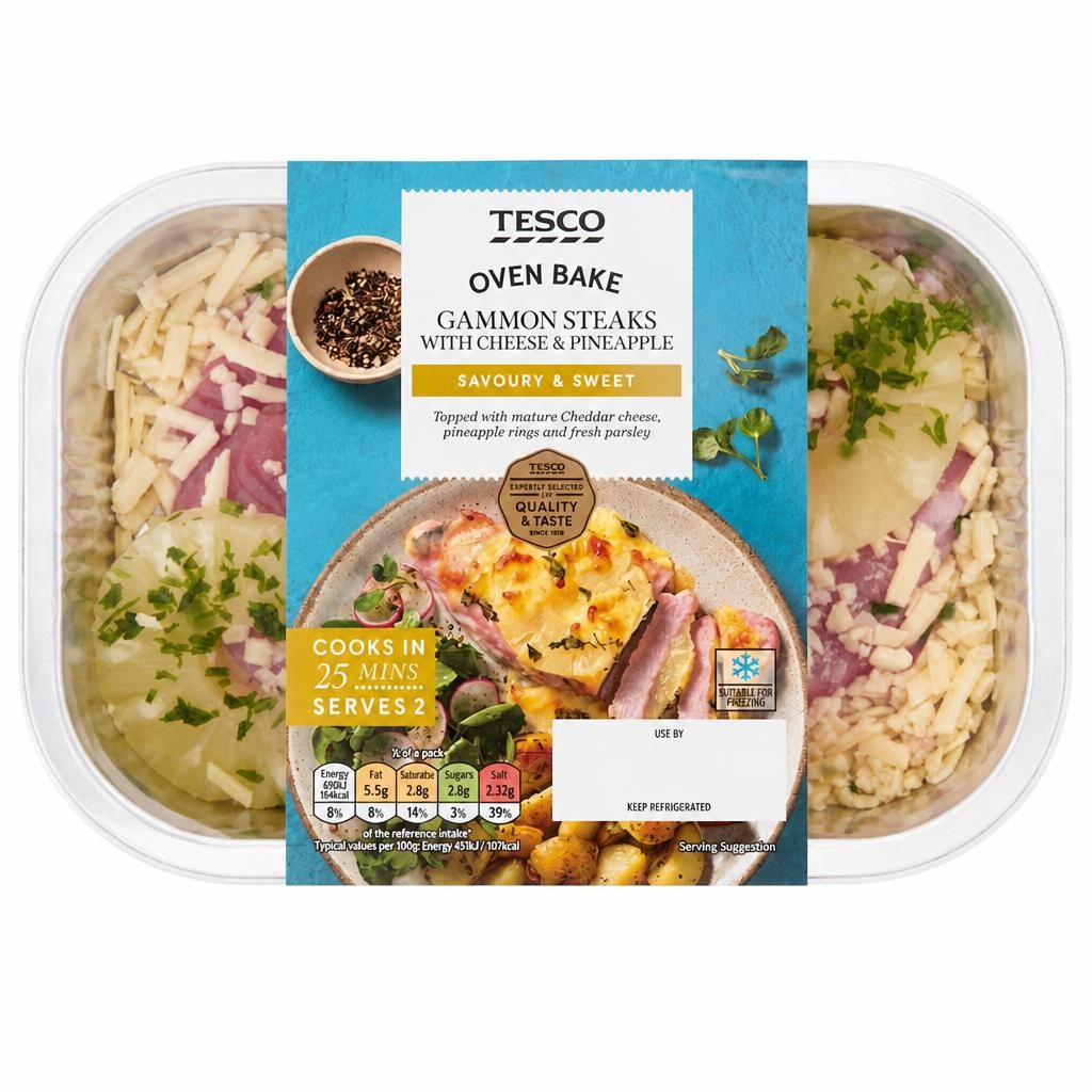 Tesco Gammon Steak With Cheese & Pineapple 345G