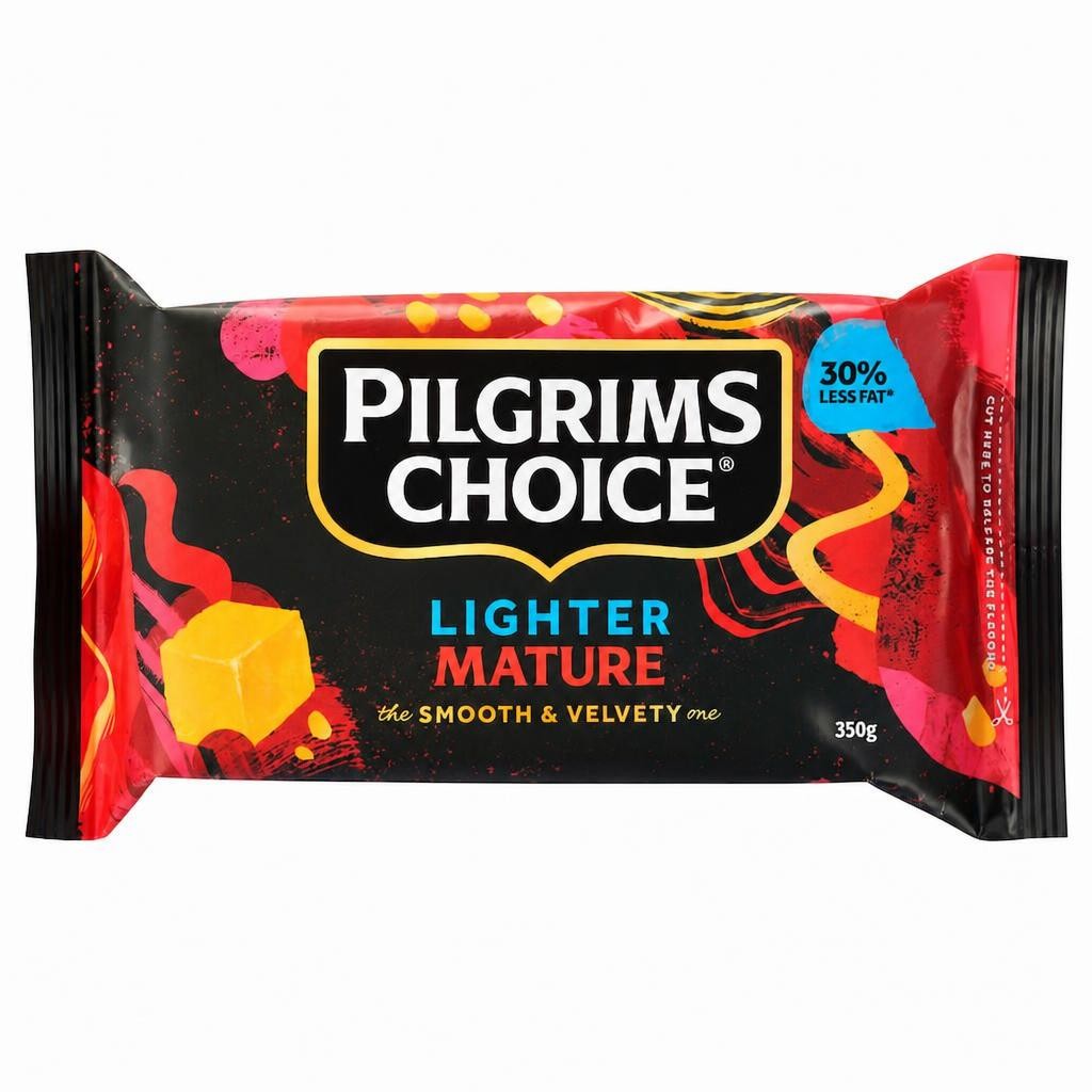 Pilgrims Choice Lighter Mature Cheddar Cheese 350G