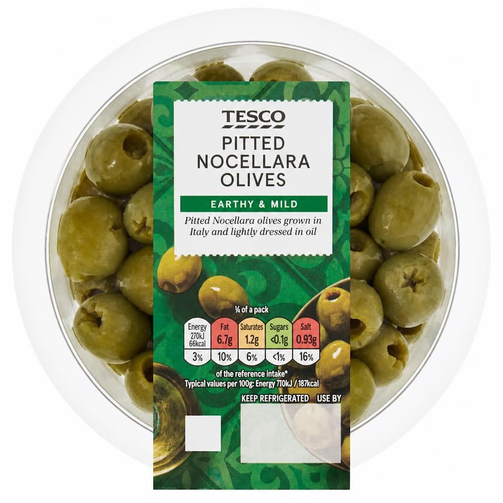 Tesco Italian Pitted Nocellara Olives 140G