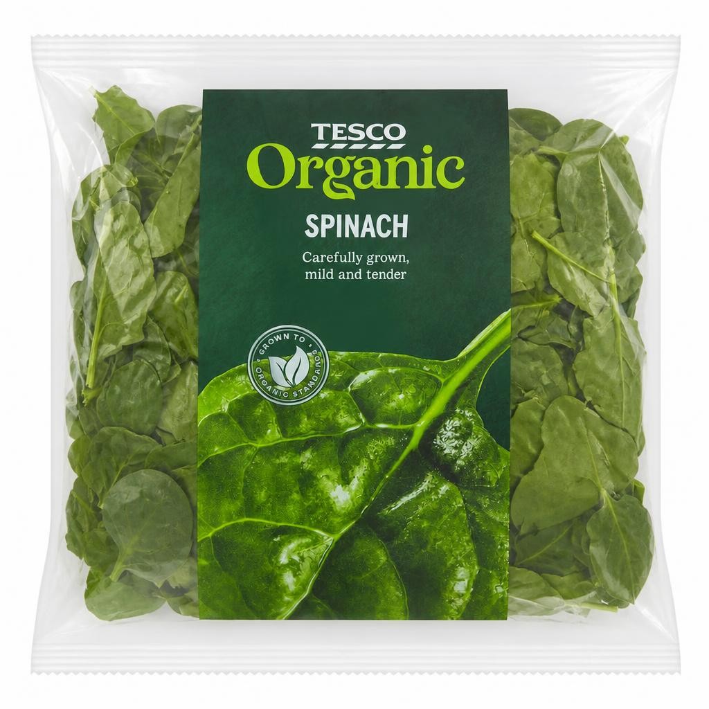 Tesco Organic Spinach 200G
