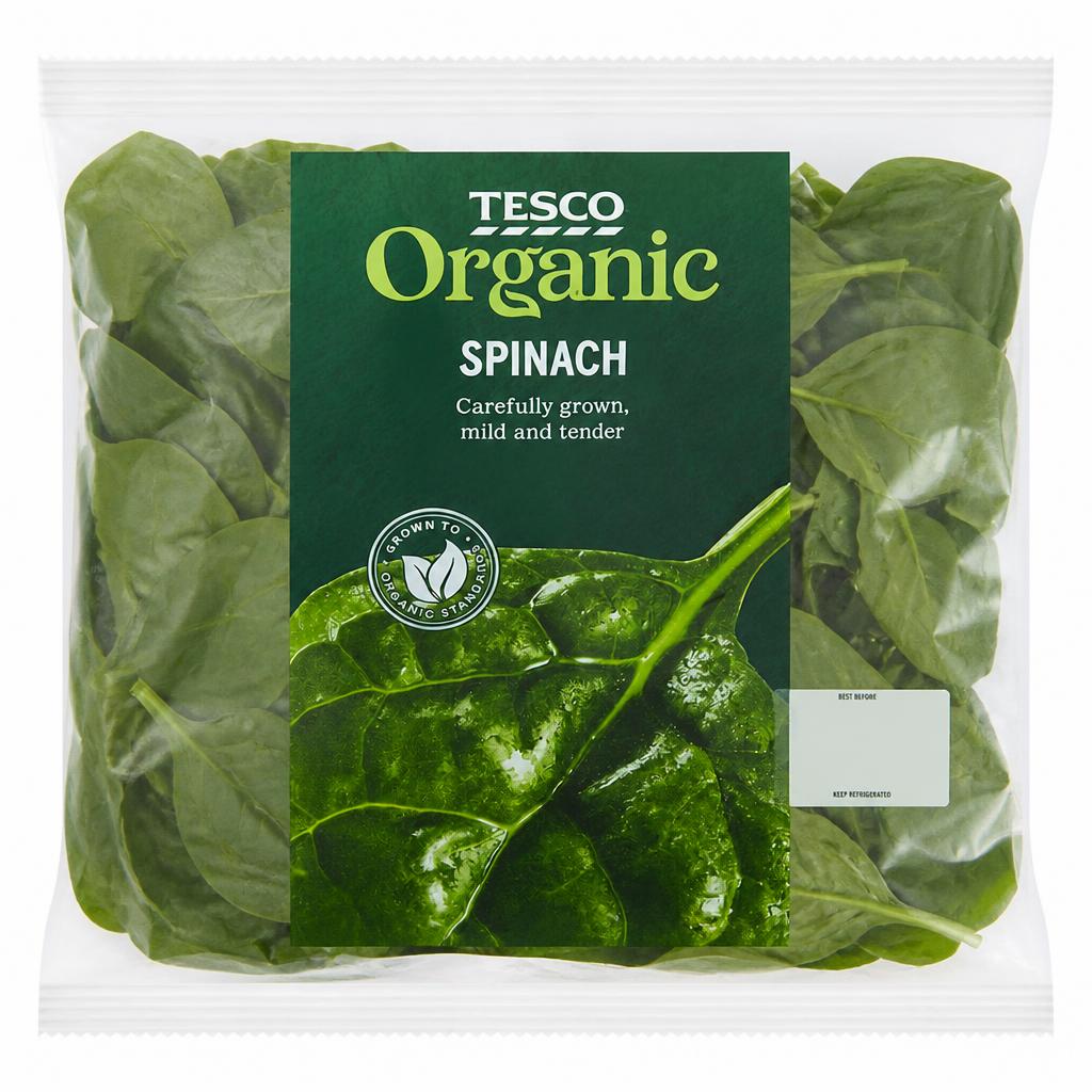 Tesco Organic Spinach 200G