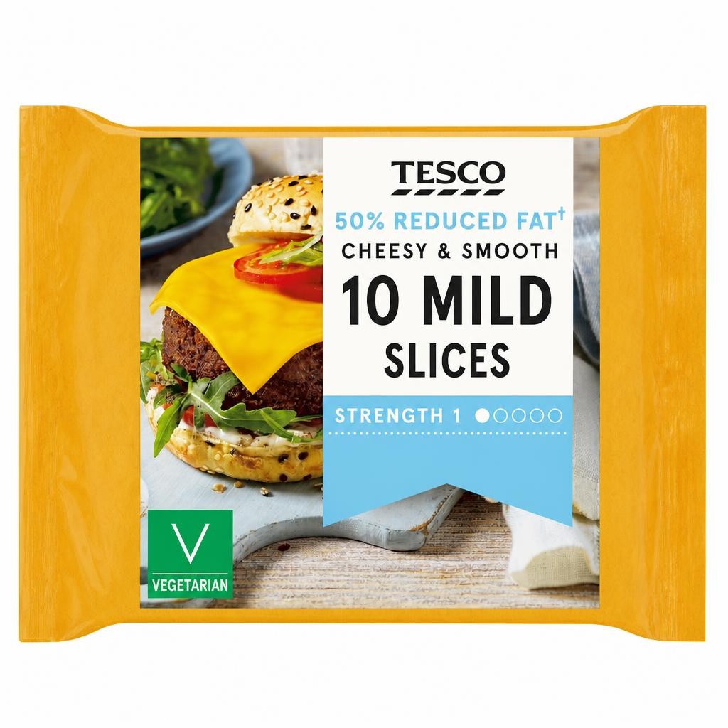 Tesco 10 Reduced Fat Mild Slices 200G