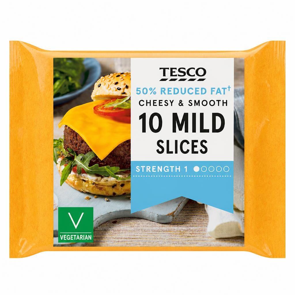 Tesco 10 Reduced Fat Mild Slices 200G