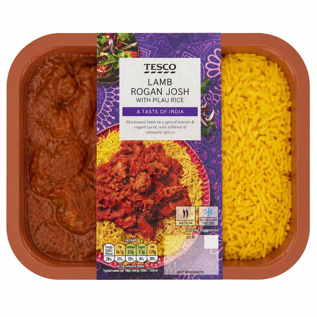 Tesco Lamb Rogan Josh With Pilau Rice 400G