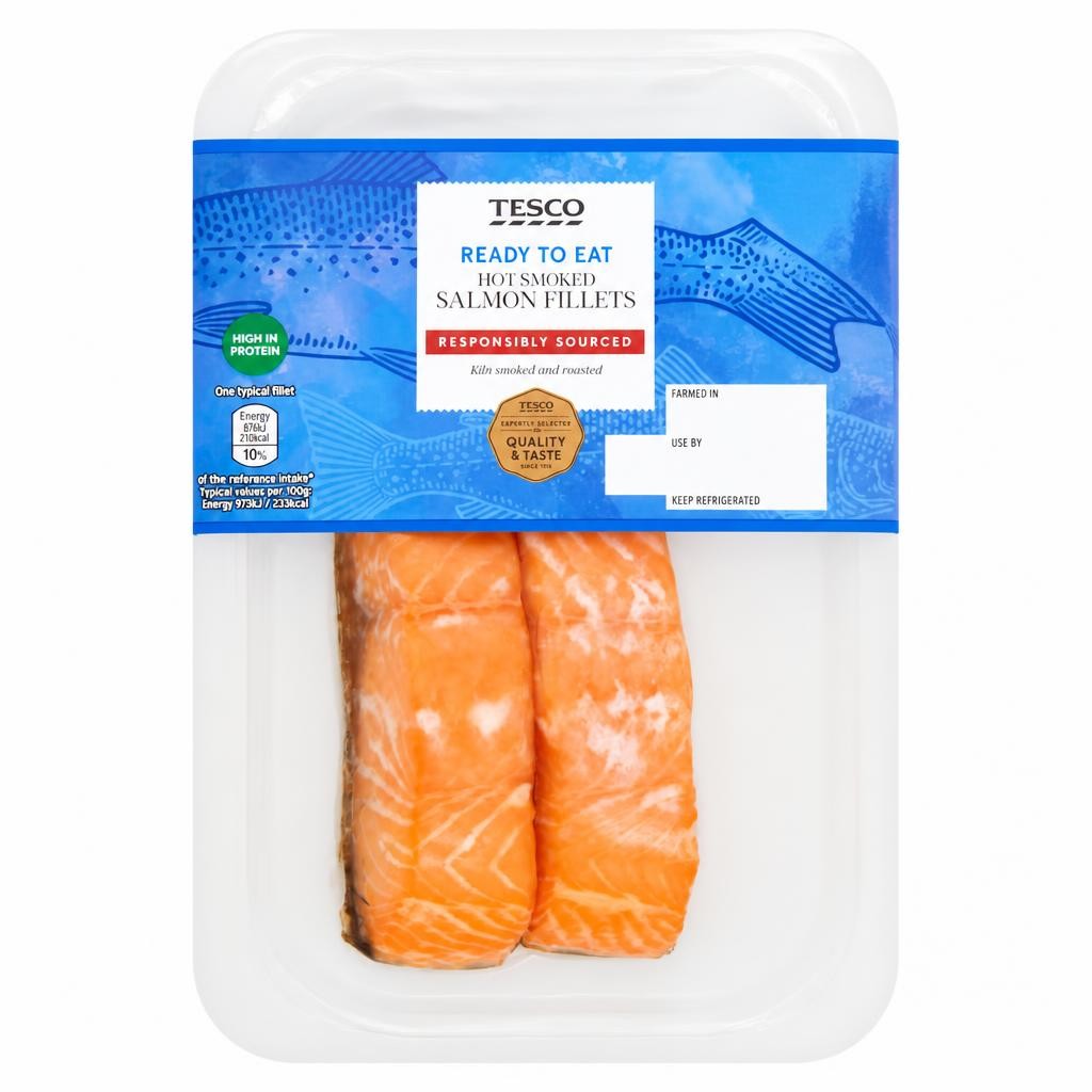Tesco Hot Smoked Salmon Fillets 180G