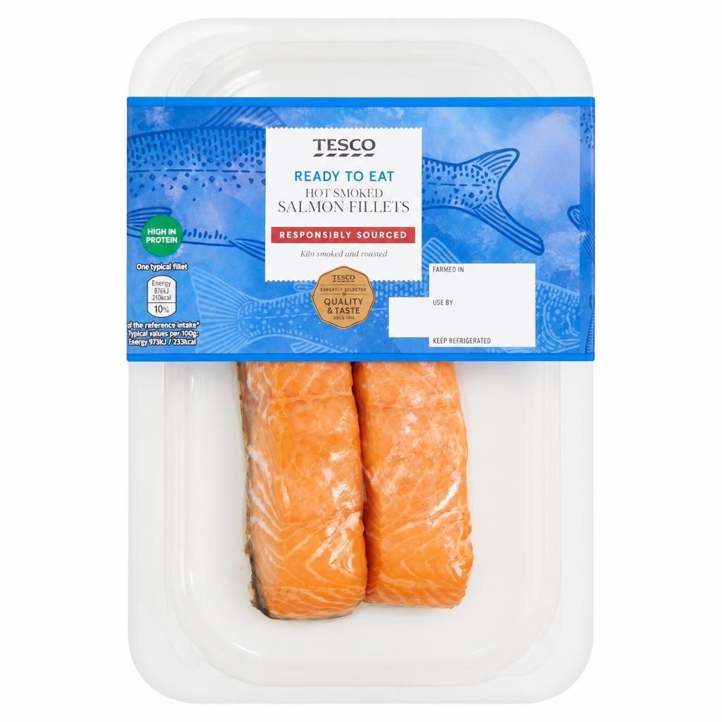 Tesco Hot Smoked Salmon Fillets 180G