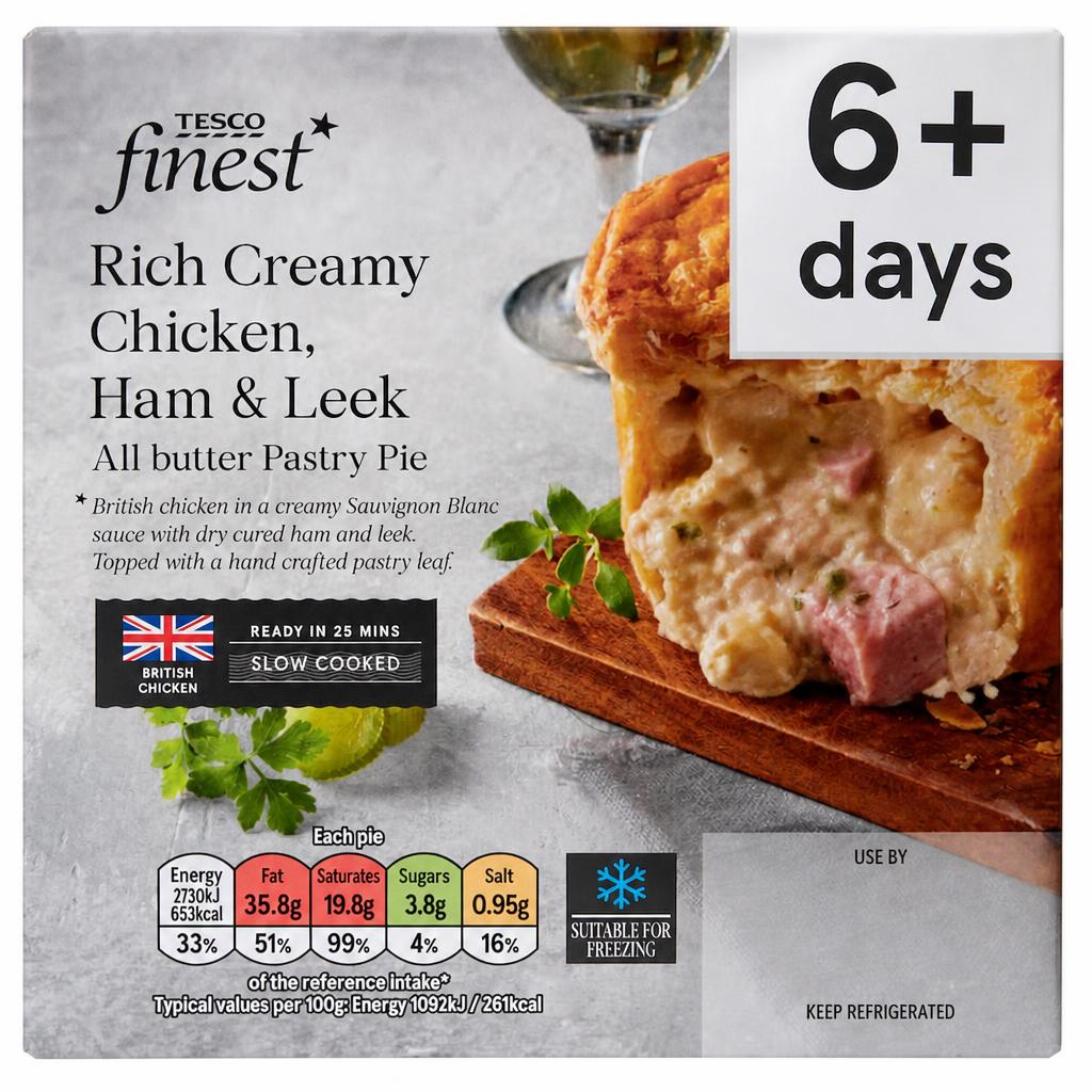 Tesco Finest Chicken, Ham Hock And Leek Pie 250g
