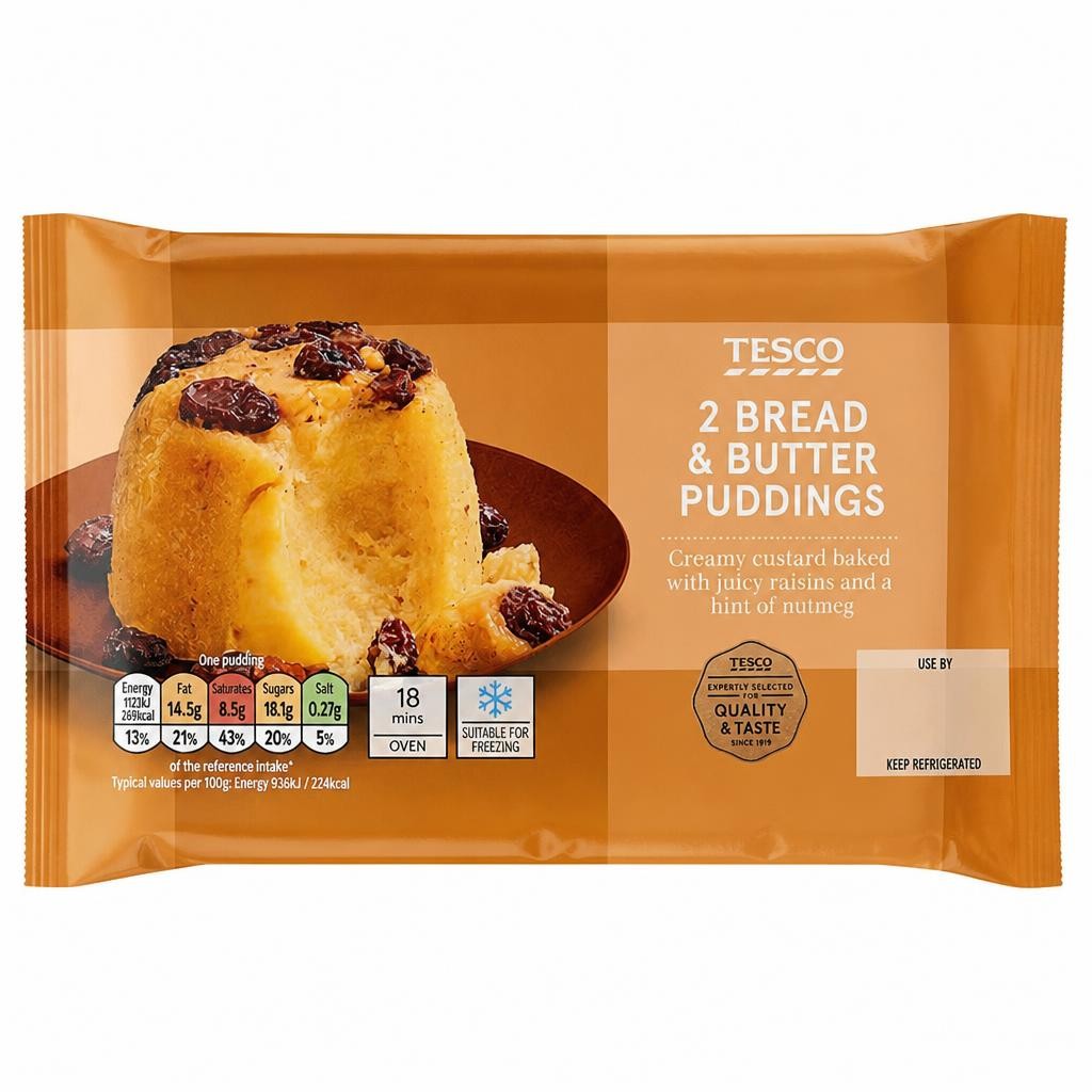 Tesco Bread & Butter Puddings 2 Pack 120g
