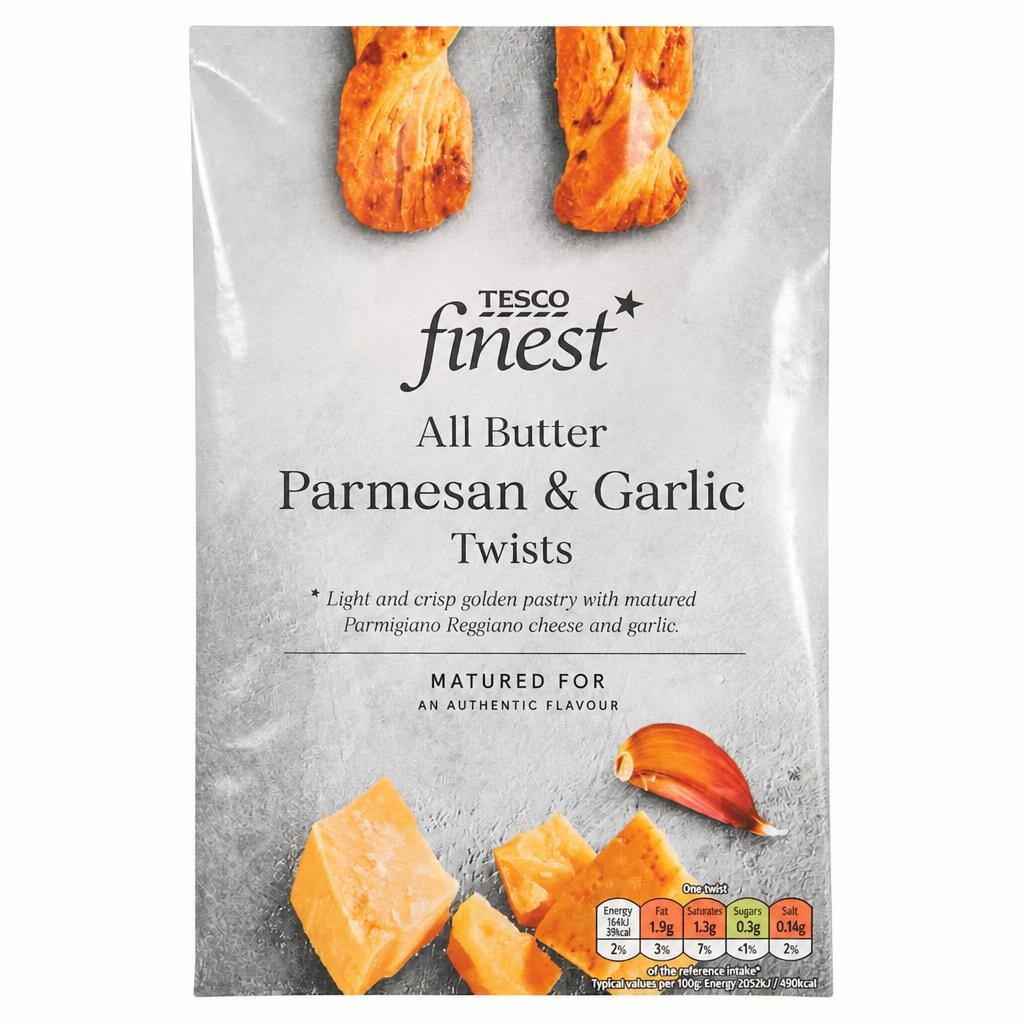 Tesco Finest Parmesan & Garlic Twists 100G
