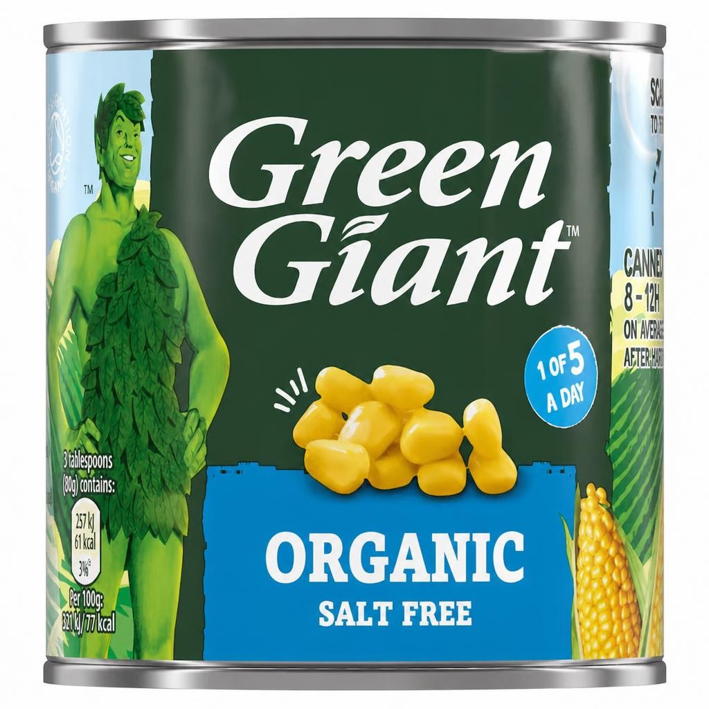 Green Giant Organic Salt Free Sweetcorn 160G