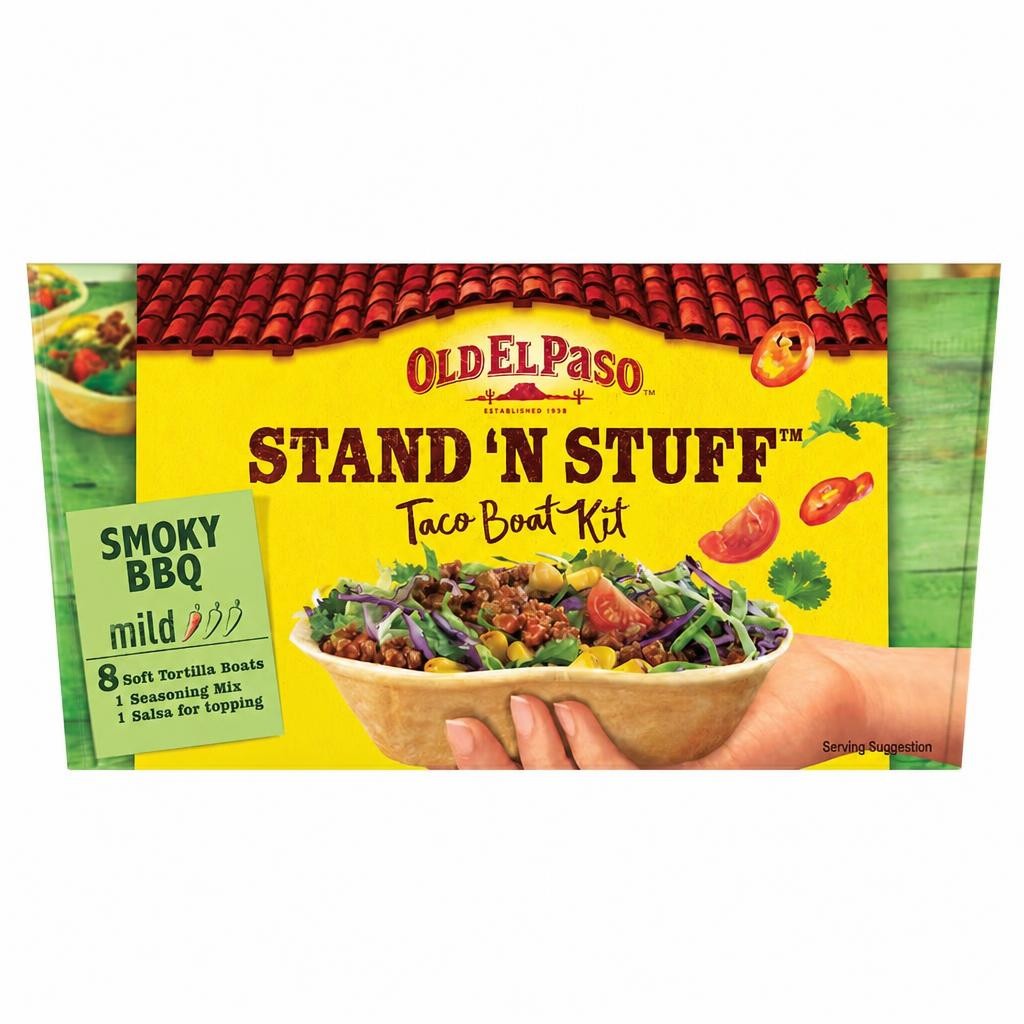 Old El Paso Stand 'N Stuff Taco Boat Kit - Smoky BBQ 350g