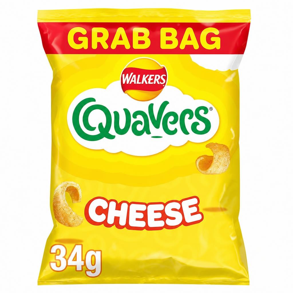 Walkers Quavers Cheese Grab Bag Crisps 34g