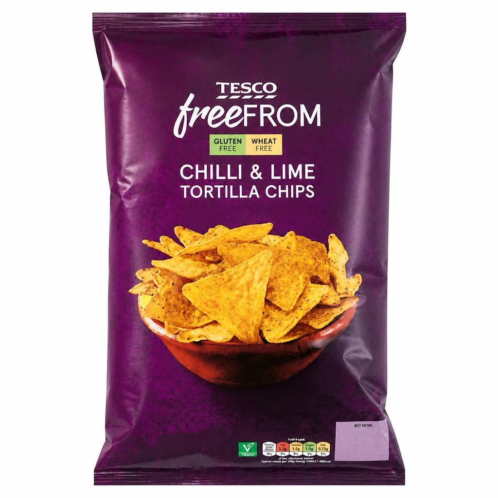Tesco Free From Chilli & Lime Tortilla Chips 200g