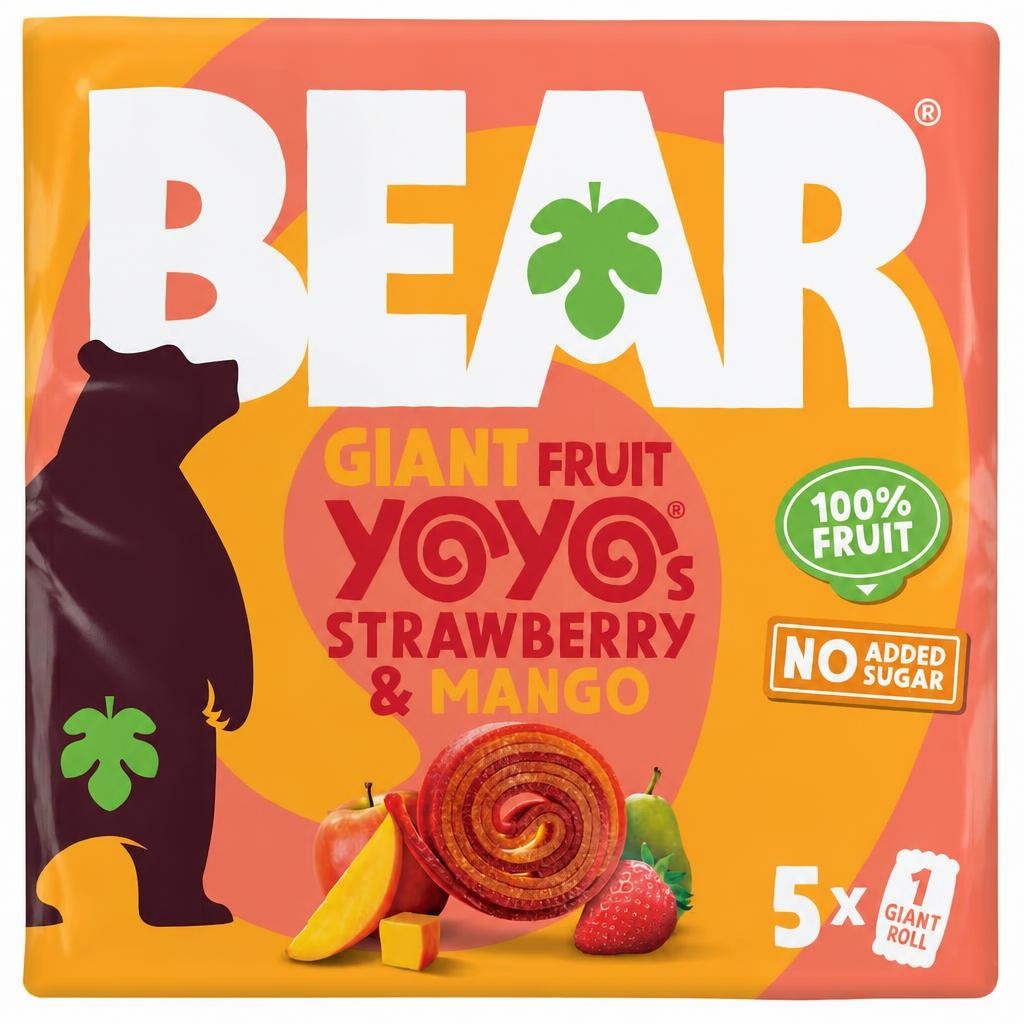 BEAR GIANT Fruit Yoyos Strawberry & Mango Multipack 5 x 20g