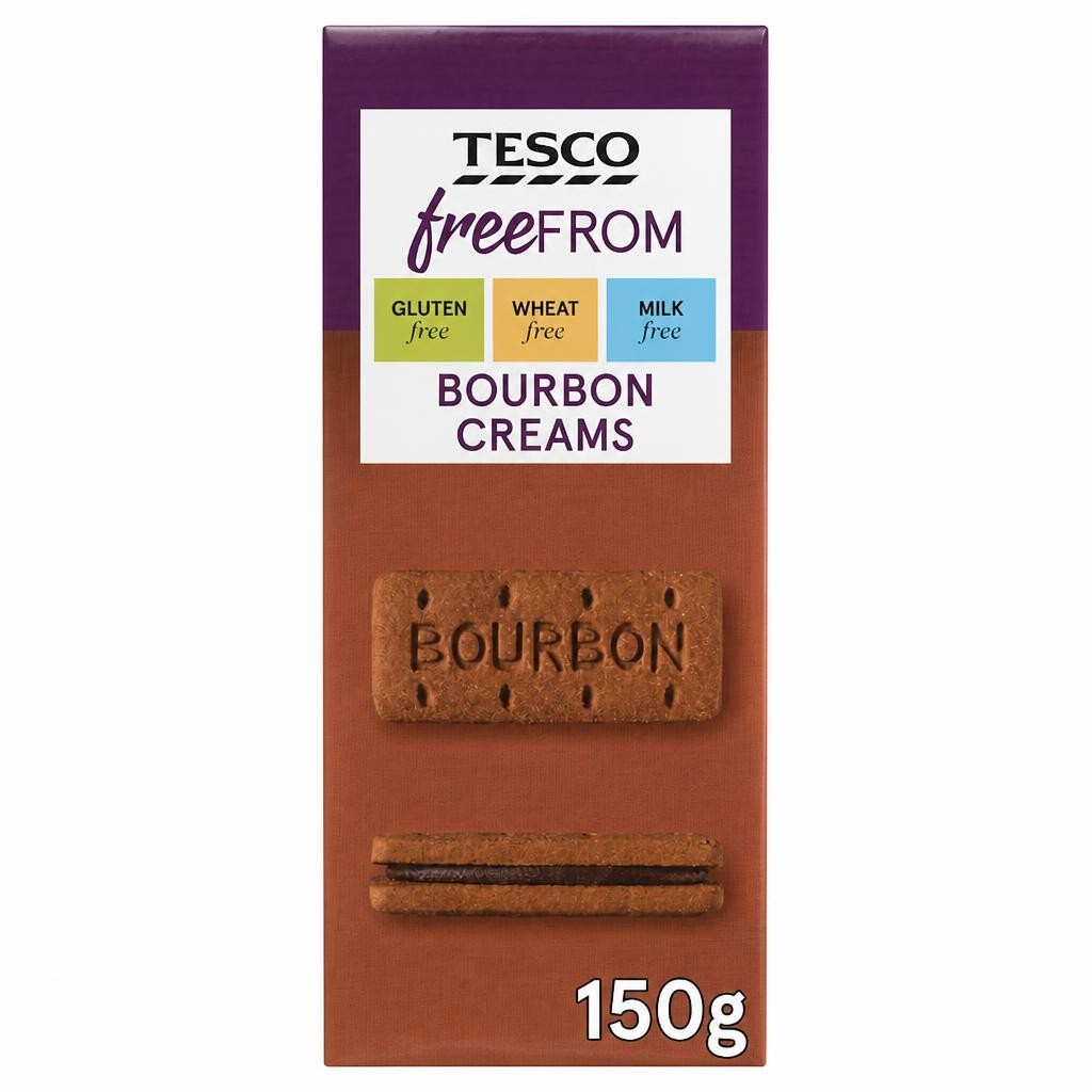 Tesco Free From Bourbon Creams Biscuits 150g