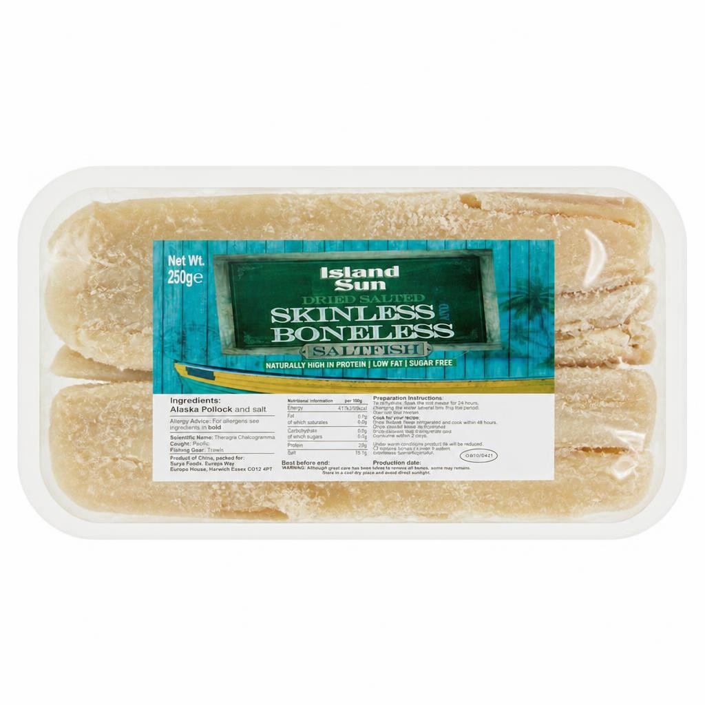 Island Sun Dried Salted Skinless & Boneless Saltfish 250G