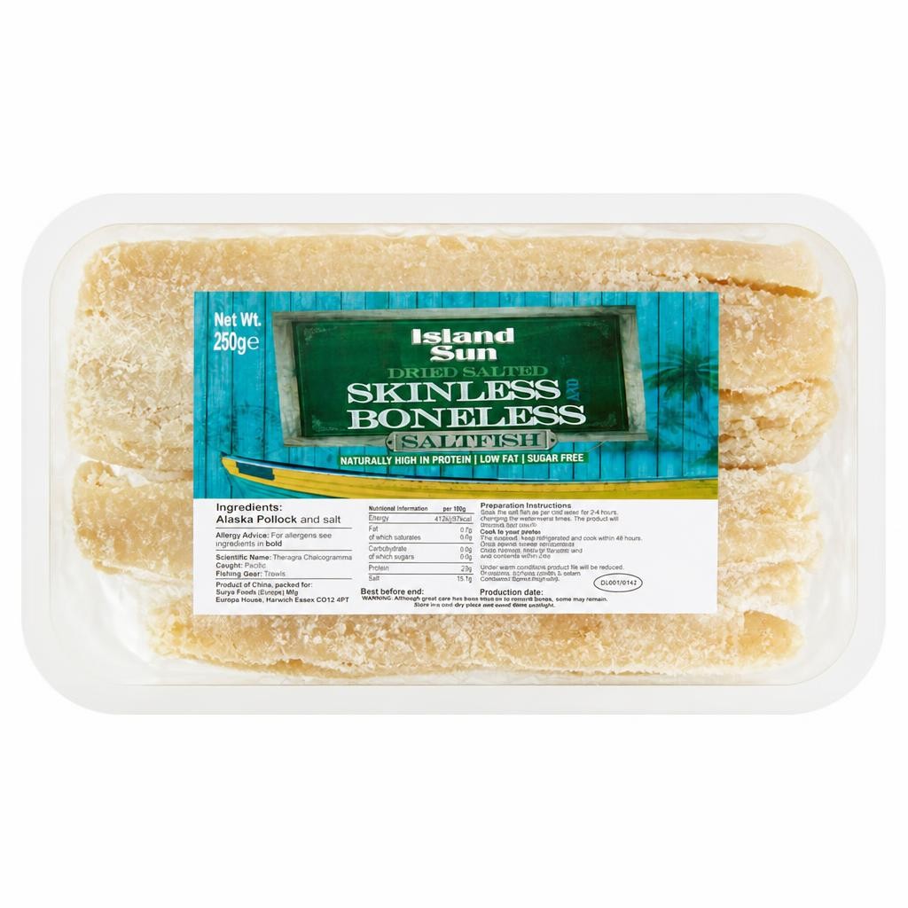 Island Sun Dried Salted Skinless & Boneless Saltfish 250G