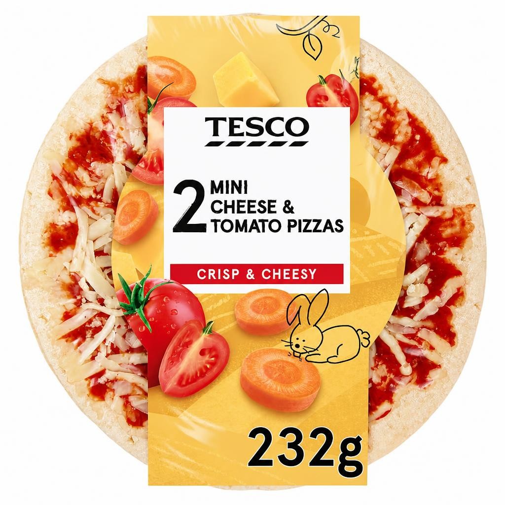 Tesco Kids Cheese & Tomato 2 Pizzas 232G